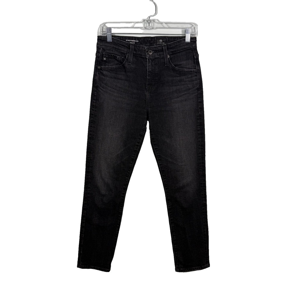 AG Adriano Goldschmied Women's Jeans Sz 25 Black Ex-Boyfriend Slouchy Slim